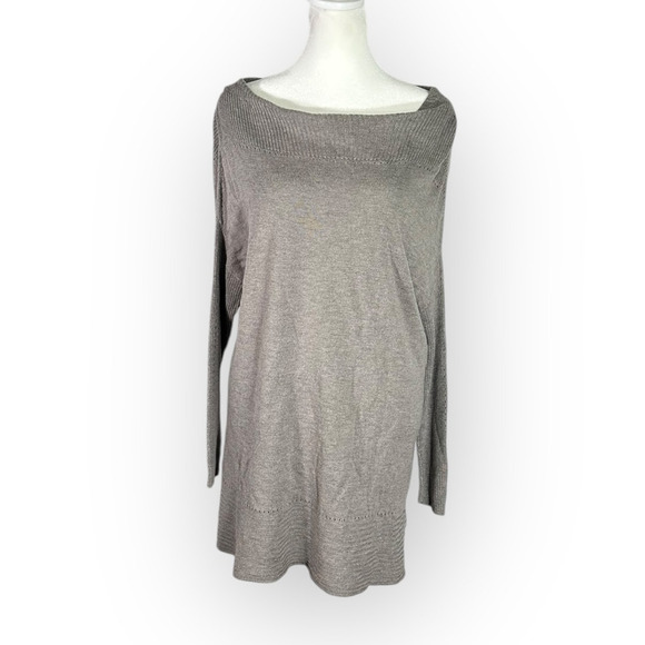 Michael Stars Galvan Sweater Womens Sml Gray Wool Cashmere Long Sleeve Boat Neck - Picture 3 of 11